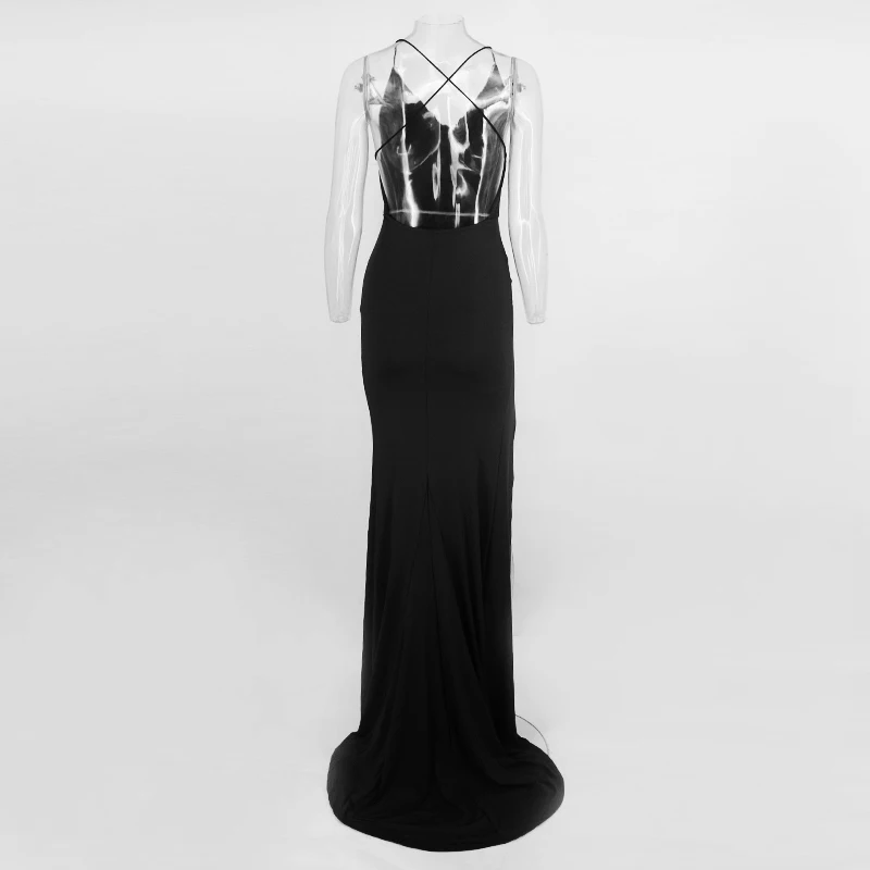 Dressmecb пикантные вечерние платье Для женщин Бандажное платье с открытой спиной и разрезами по бокам Макси платья элегантные свадебные одежда летнее осеннее платье vestidos
