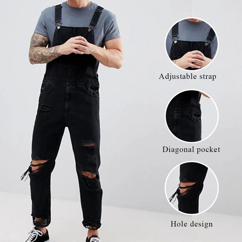 ADISPUTENT2019 Новая мода Для Мужчин's Рваные джинсы комбинезоны Марка New Fashion Hi Street