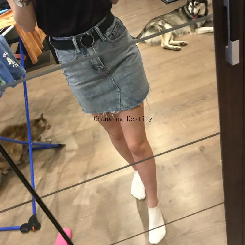 Summer Fashion High Waist Skirts Women Pockets Button Denim Skirt Female Saia New All-matched Casual Jeans | Женская одежда