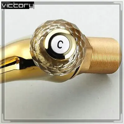 2014 Double handle crystal gold bathroom basin tap sink faucet water Antique washbasin grifos | Обустройство дома