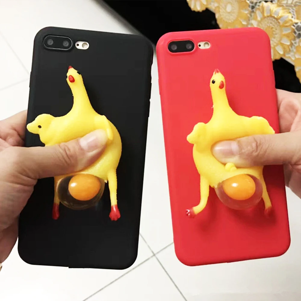 1 шт. 3D антистрессовый чехол для телефона сжать цыпленка iPhone X XS 7 8 Plus iphone 6 6S 6P |