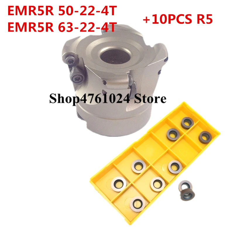 Новинка 1 шт. EMR5R 50 22 4T/EMR5R 63 4T и 10 R5 фреза для фрезерования с ЧПУ фрезерные
