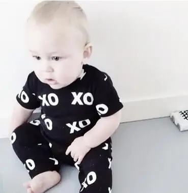 OX Новая летняя одежда для маленьких мальчиков комплекты детской одежды футболка+ штаны, костюм, комплект одежды, одежда с рисунком спортивные костюмы для новорожденных - Цвет: OX