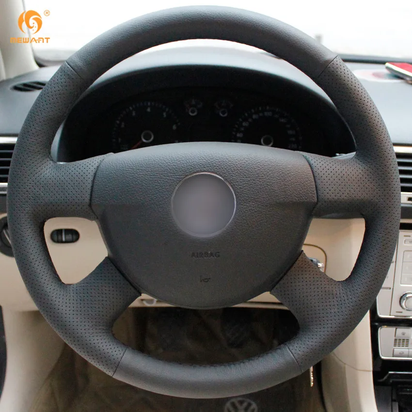 Чехол на руль автомобиля MEWANT из черной искусственной кожи для Volkswagen VW Passat B6