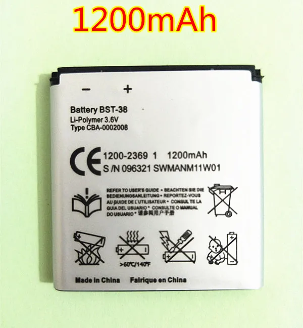 Новый аккумулятор для телефона BST 38 BST38 1200 мАч Сменный Sony Ericsson K770 K770i K580 K850i K858 R300 R306