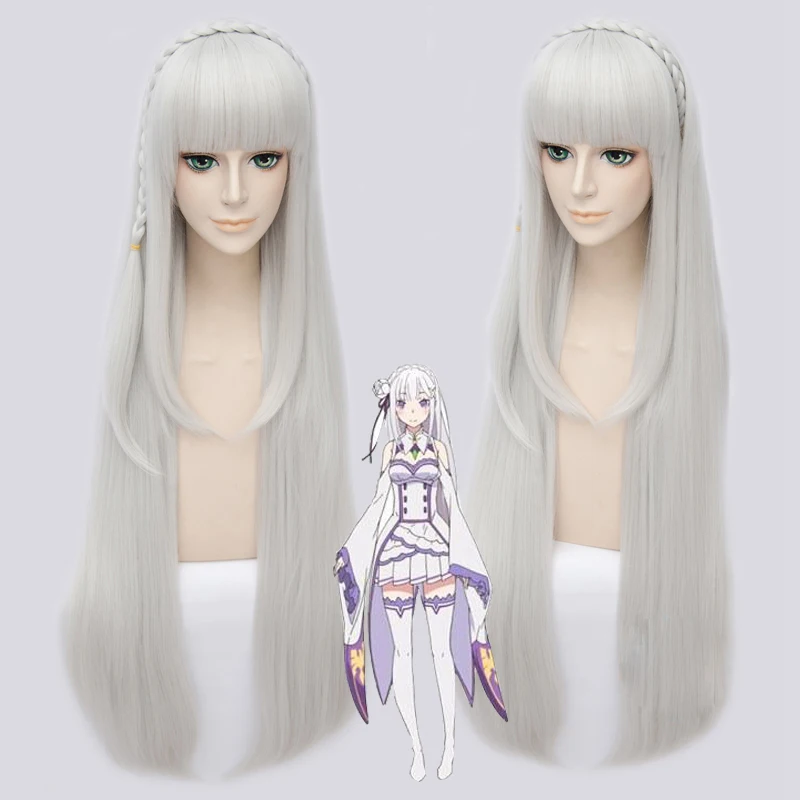 Re:Zero Life в другом мире от Zero Wigs Эмилия термостойкий парик из синтетических волос