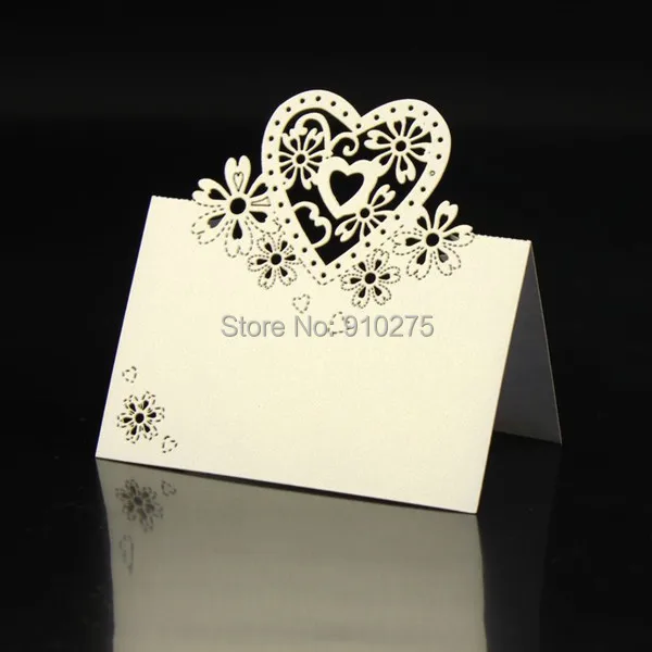 Заводская цена 1000 шт./лот с цветами лазерной резки сердечком карты для стола
