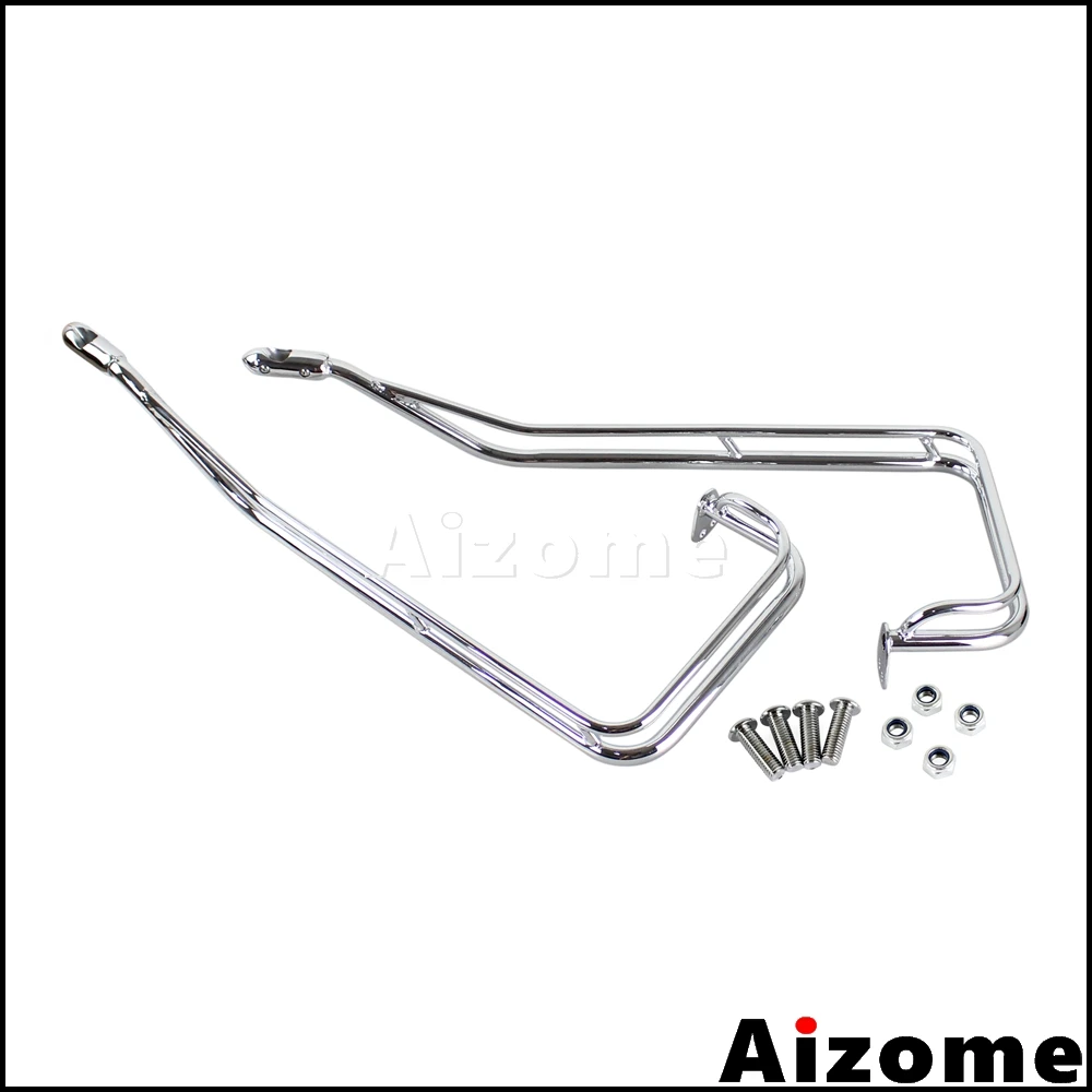 

Chrome Motorcycle Saddlebag Guard Rails Kit For Harley Road King Electra Glide Road Street Glide FLHR FLHTC FLHX FLTR 2009-2013