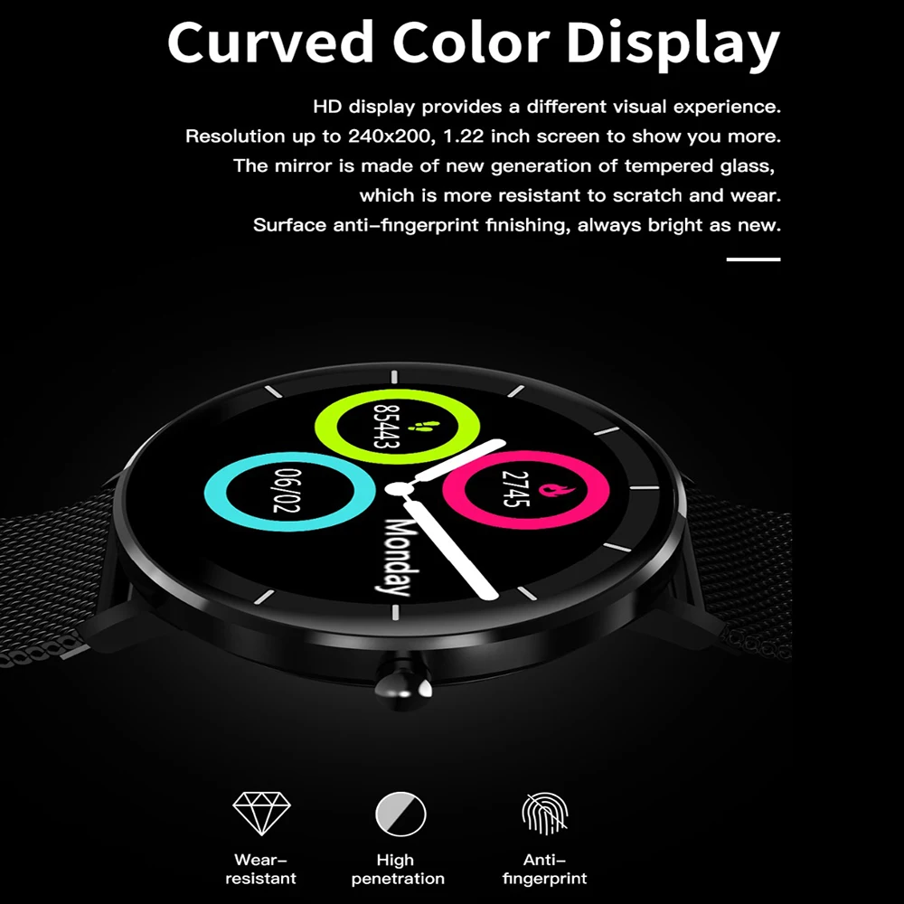 Водонепроницаемые Смарт часы L6 на базе Android с Bluetooth пульсометром шагомером