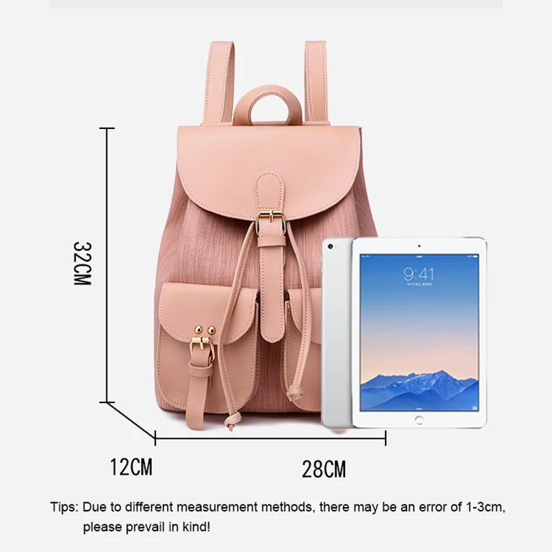 SWDF Fashion Lady Bag Anti-theft Women Designer Solid Backpack Women High Quality Travel Backpack Female Shoulder Bag Girl Purse
