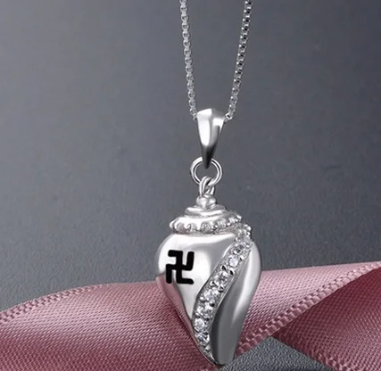 YJ001002 Новинка S925 серебряные ювелирные изделия Swastikas сердце печать морская улитка