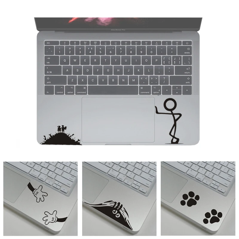 Милая Виниловая наклейка для ноутбука s для MacBook Air 13 Pro 13 15 Tablet PC notebook наклейка для hp/Dell/Asus черная частичная компьютерная наклейка