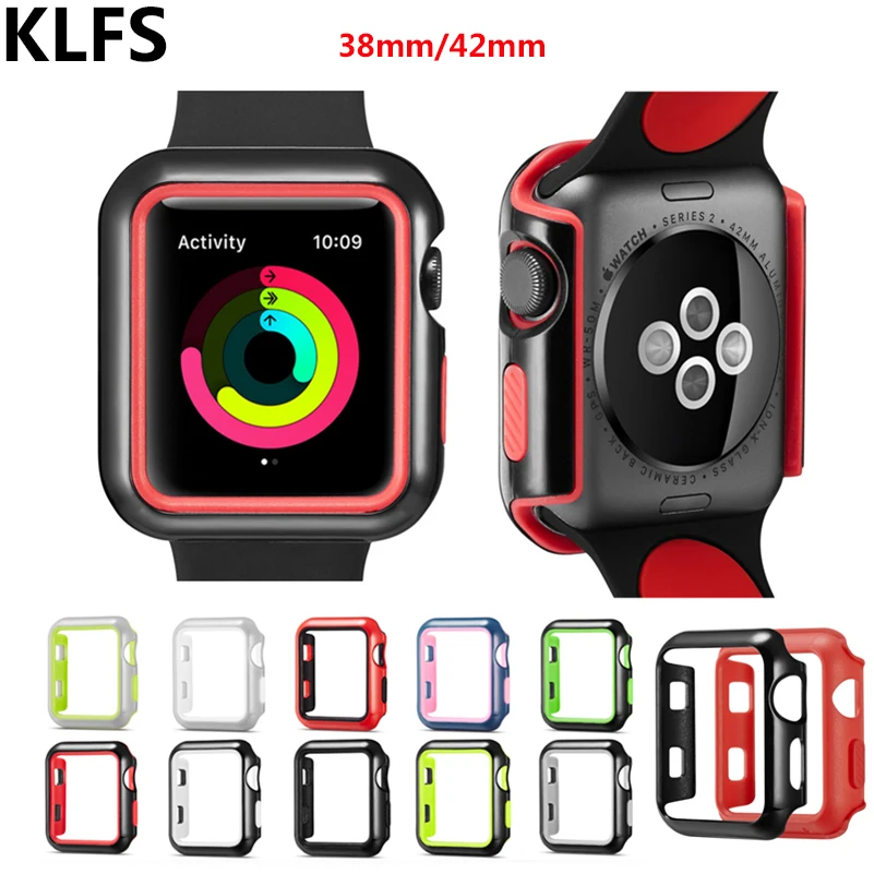 Спортивный чехол KLFS двухслойный цветной iWatch защита модный бампер прочный для Apple