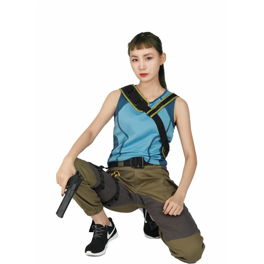Тени Tomb Raider фильм Косплэй Лара Крофт Голубое озеро и Армейский зеленый костюм