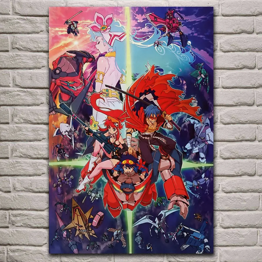 KJ566 Аниме Tengen Toppa Гуррен Lagann Littner Yoko Simon Kamina ткань плакат для гостиной дома на стену декоративный холст Шелковый художественный принт - Цвет: KJ566