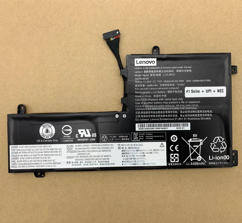 Новый оригинальный аккумулятор для Lenovo Legion Y530 Y530-15ICH Y7000 Y7000P L17C3PG1 L17L3PG1 L17M3PG1 11 4 V 52.5WH