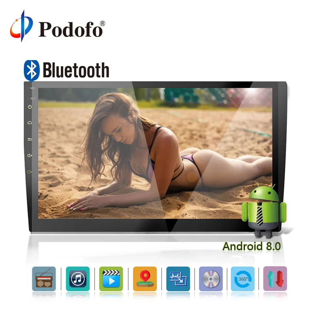 Podofo 10 1 ''Автомобильный CD/dvd плеер 2Din Android 8 0 сенсорный экран автомобильный