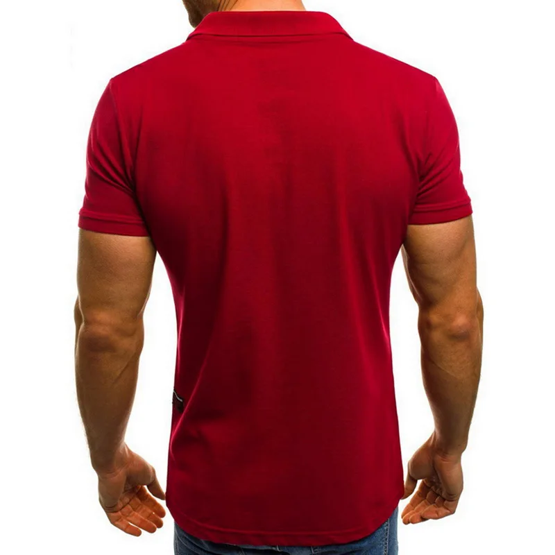 2019 New Mens Polo Shirt Brand Short Sleeve Slim Solid Color Zipper Turn down Neck shirt Men Summer Casual Tops | Мужская одежда