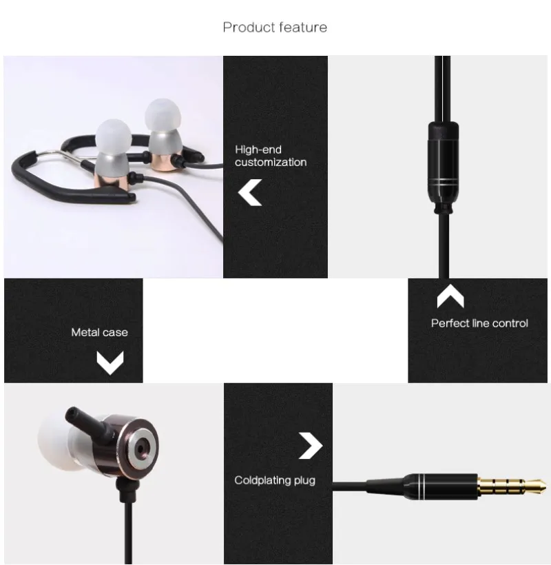 Professional In Ear Earphone Metal Heavy Bass Sound Quality Music with Microphone for iPhone /Samsumg / Xiaomi | Электроника