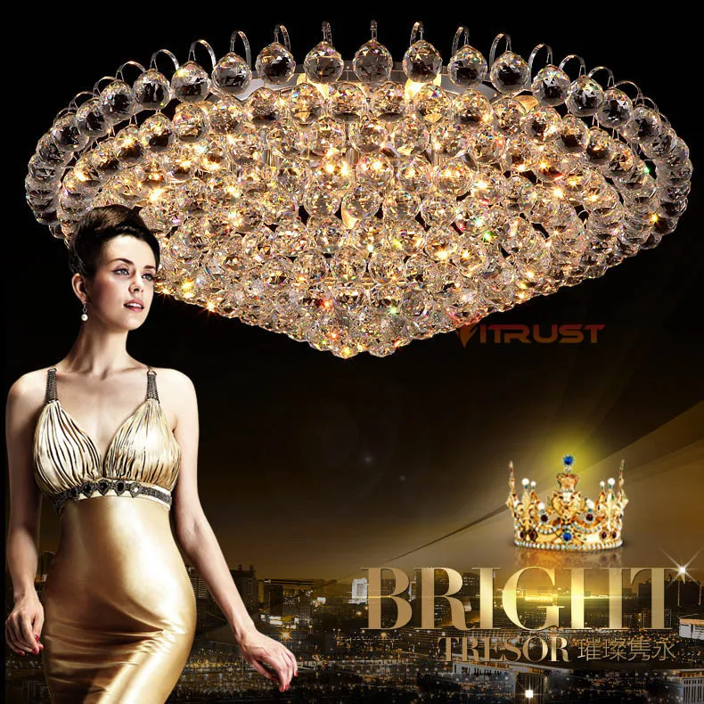 Top K9 Crystal LED Ceiling Light Fixture for Home Modern Light Fixtures for Bedroom Indoor Lighting Lustre De Cristal modern k9 crystal ceiling lights fixture led light american golden round ceiling lamp living room bedroom home indoor lighting