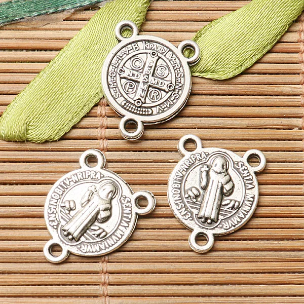 

20pcs dark silver color religious link connector design EF2628