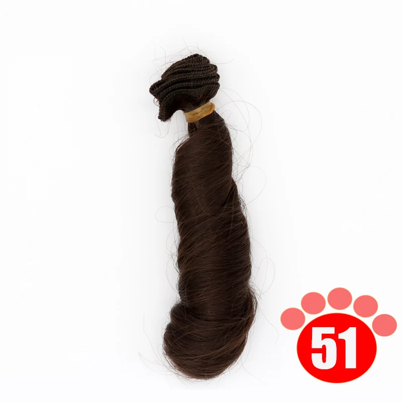 colour 51 Msiredoll bjd парик аксессуары 1 шт. 15*100 см волосы куклы для 1/3 1/4 1/6 1/12 вьющиеся кукольные волосы bjd парик diy - Цвет: colour 51