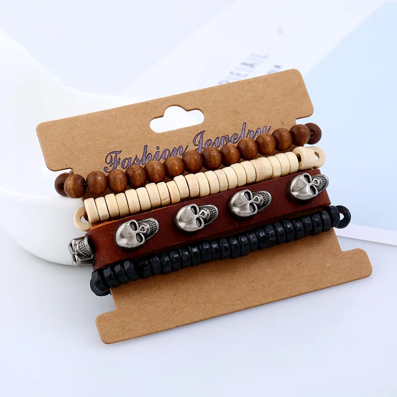 DIEZI 2018 Новый Винтажный Череп Панк Кожаные браслеты для Для женщин мужской браслет