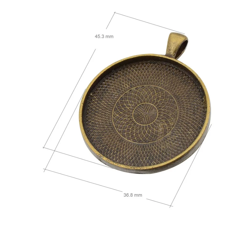 Fashion 10pcs 35mm Inner Size Classic Simple Style Cabochon Base Setting Charms Pendant Fit Cameo DIY Necklace Making | Украшения и