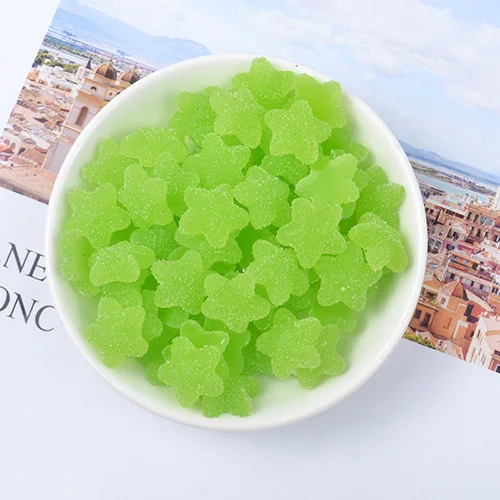 Green 20pcs Счастливый обезьяна 20 шт./упак. поставки слаймов "сделай сам" в виде Звезды Яркие ломтики Slime Подвески дополнение муку пушистой прозрачного хрусталя Slime глина - Цвет: Green 20pcs