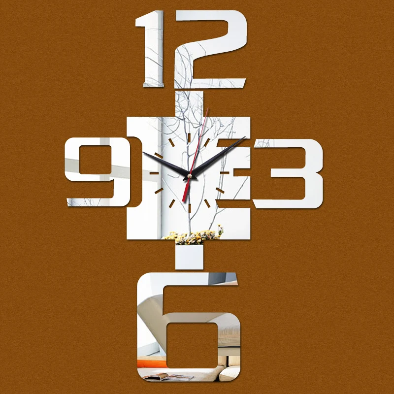 2019 большие акриловые зеркальные настенные часы современный дизайн механизм