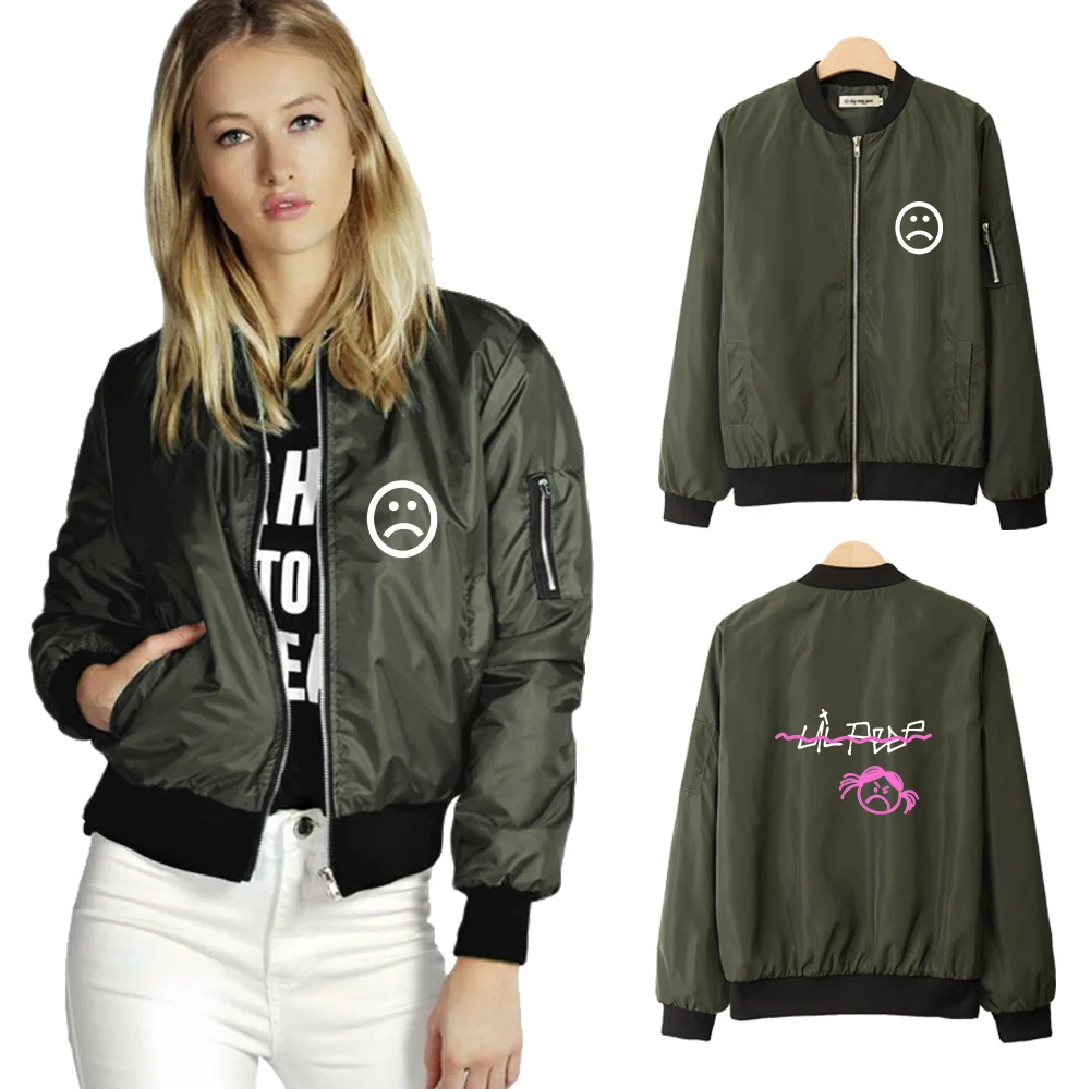 Женская куртка-бомбер Lil с открытым носком в стиле Харадзюку хип-хоп тонкие