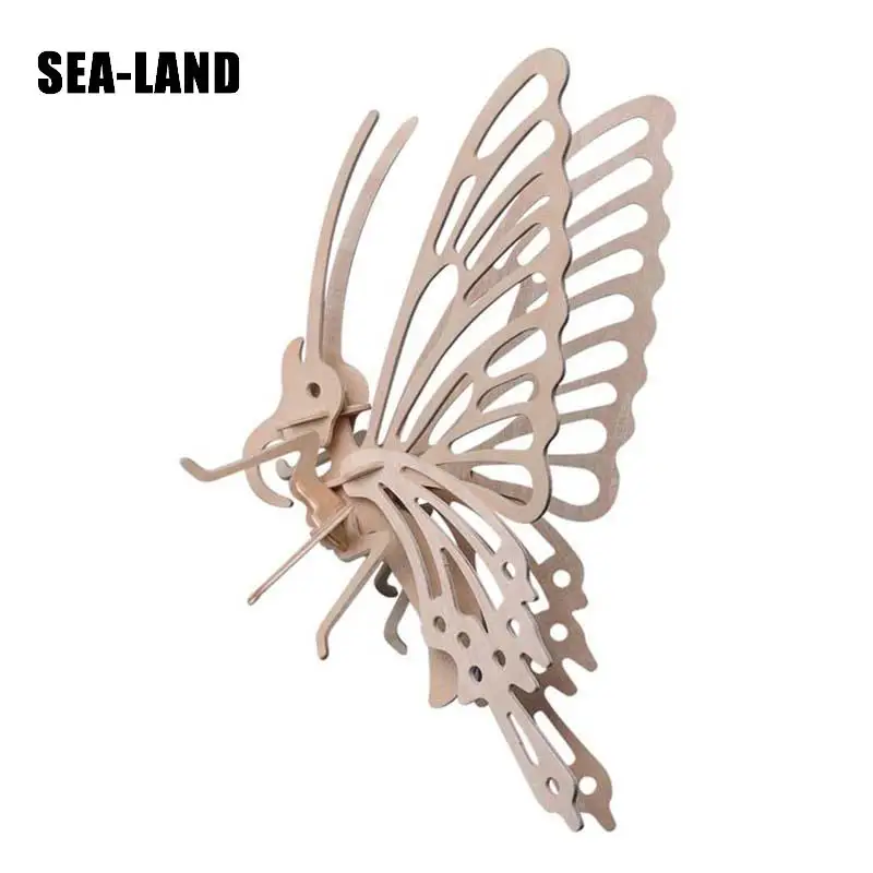 

3D Children Animal Puzzles Cute Butterfly Wooden IQ Puzzle For Kids 3 Years Easy Educational Toy As Good Hobby Gift For Children