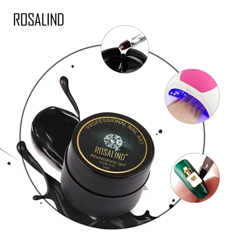 ROSALIND гель для приклеивания страз 5 мл УФ ногтей клеи липкий лак украшения