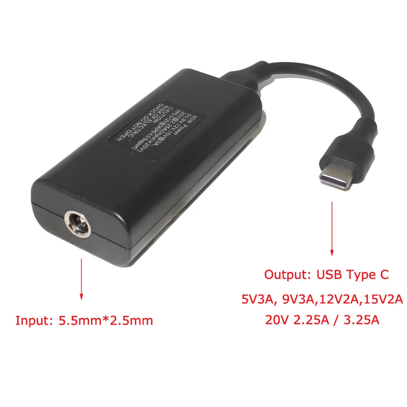 65 Вт Тип C Штекер кабель конвертер Dc 5 5*2 мм гнездо к USB разъем для ноутбука блок