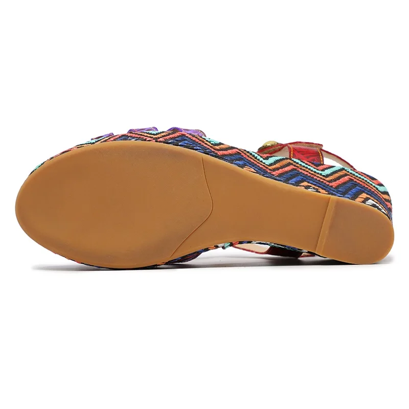 

2020 New Genuine leather women sandals Handmade roses flower thick bottom platform sandals summer ladies shoes female size 42