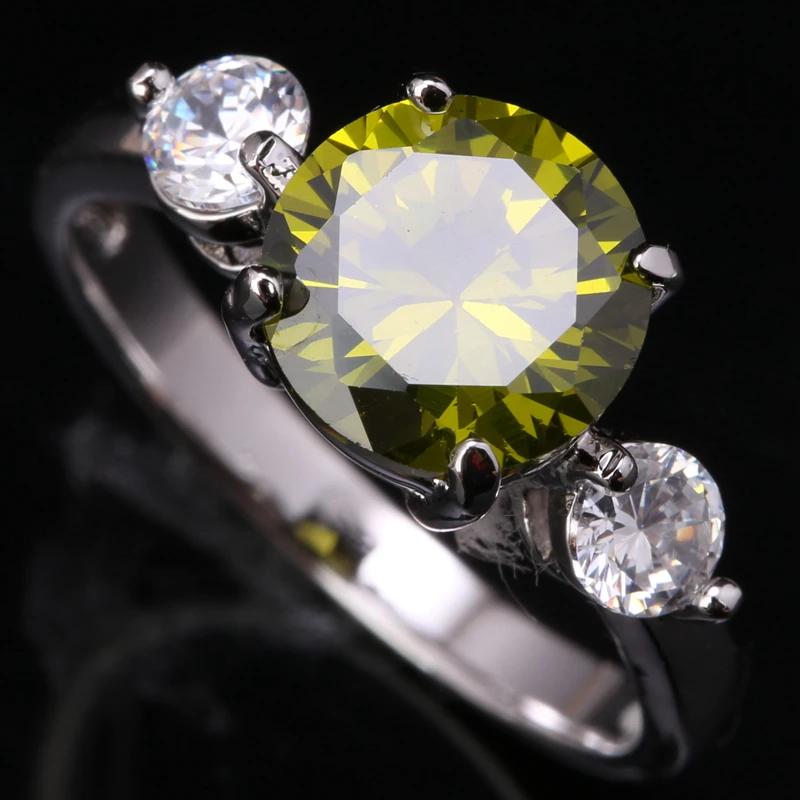 Элегантный зеленый Оливковое Перидот Самоцветы 925 серебро Мода Для женщин jewelry