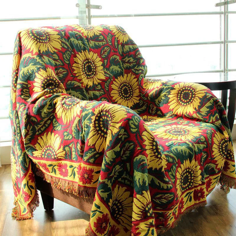 Трикотажное толстое теплое одеяло с кисточками из 100% хлопка мягкий диван ковер