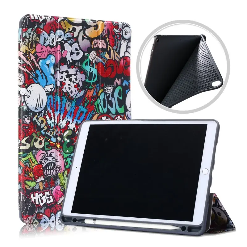 Мягкий силиконовый чехол для Apple iPad Air 10,5 Pro 10,5 чехол Trifold Магнитный умный сон Funda+ пенал - Цвет: B