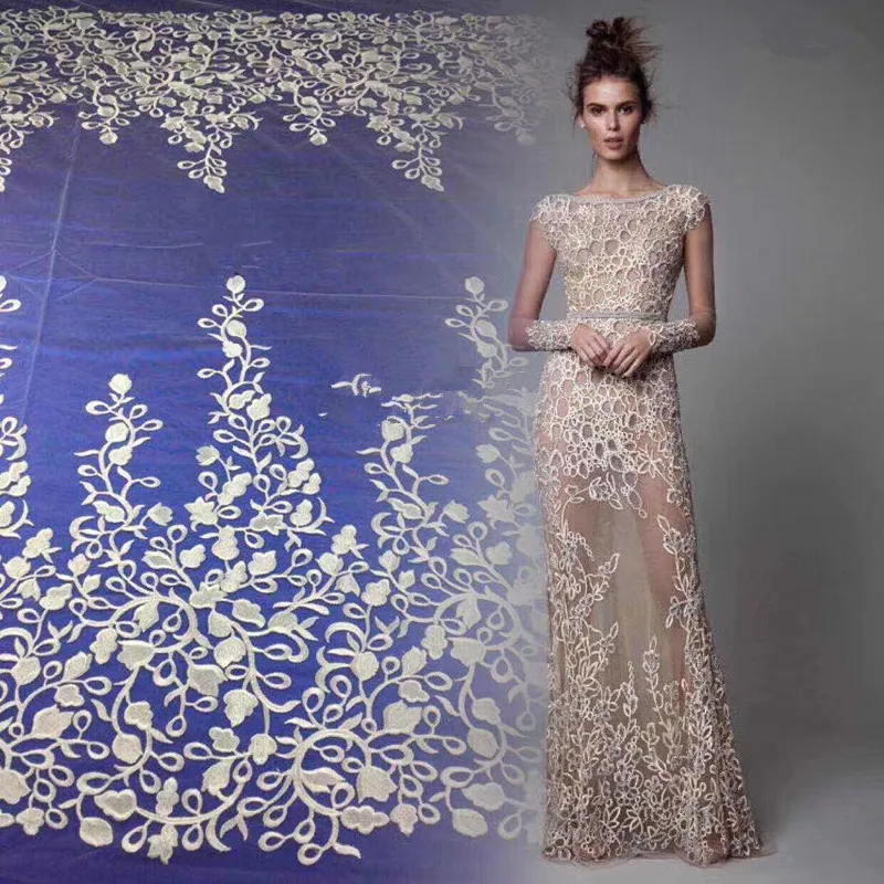 

Nigerian Guipure Lace New Arrivals Embroidered Mesh Materials SYJ-544 Fabric High Quality African Tulle Lace Fabric