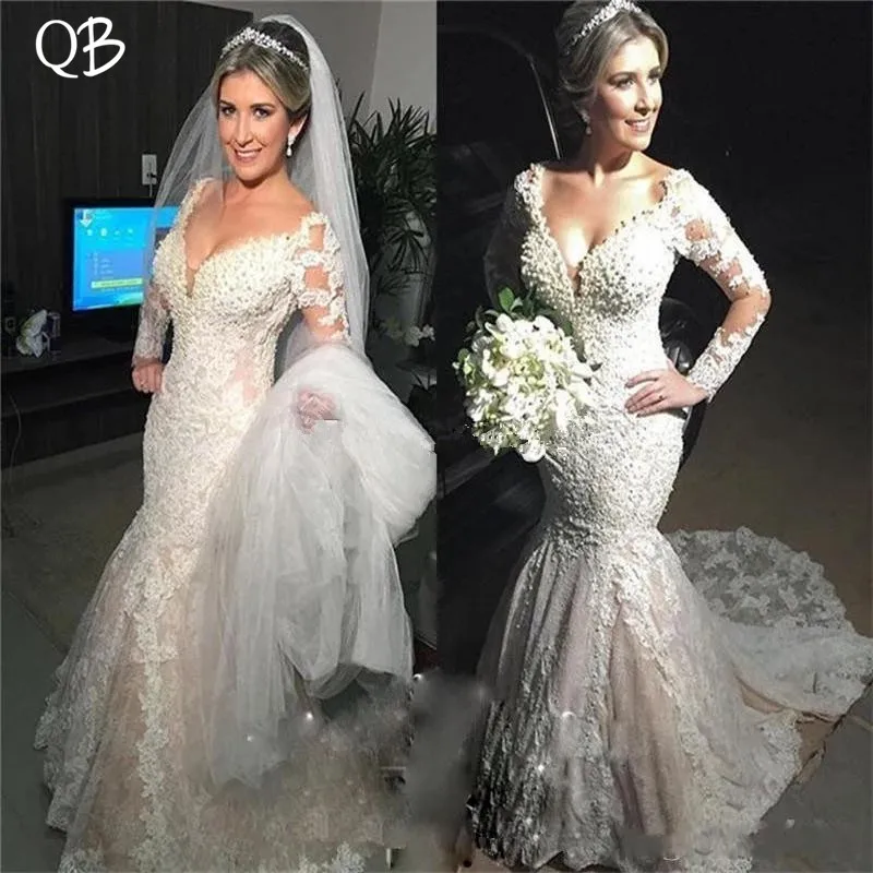 Свадебные платья русалки 2019 сексуальное свадебное платье с аппликацией на