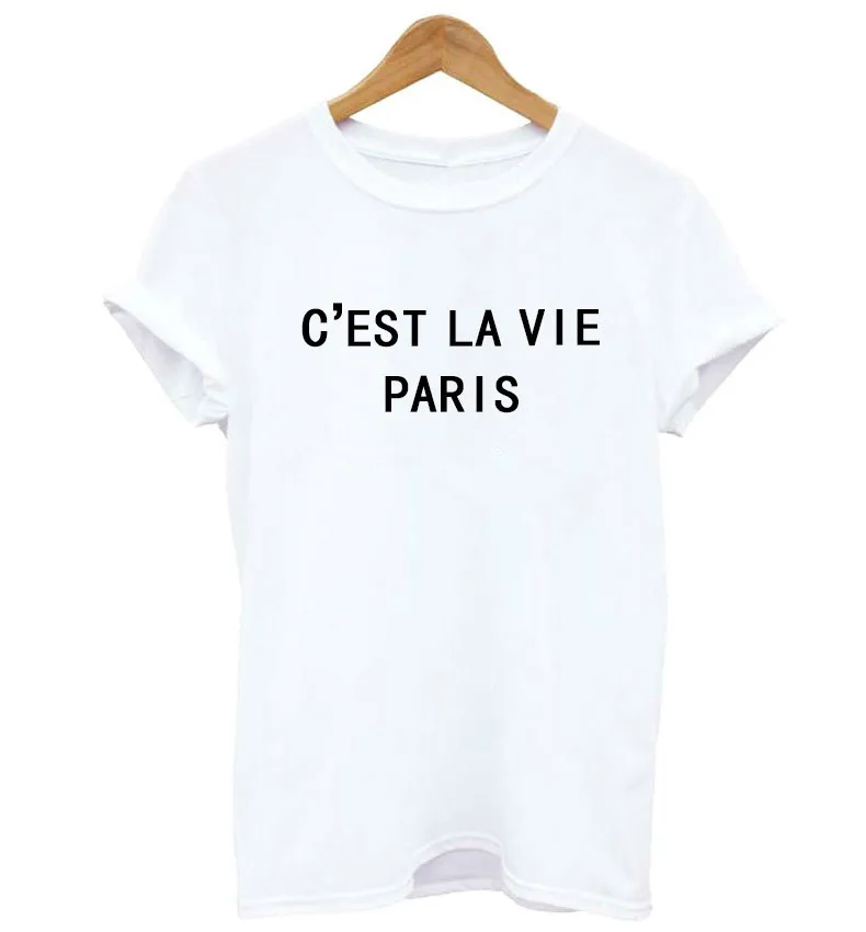 Женская футболка с буквенным принтом CɾST LA VIE PARIS повседневная забавная
