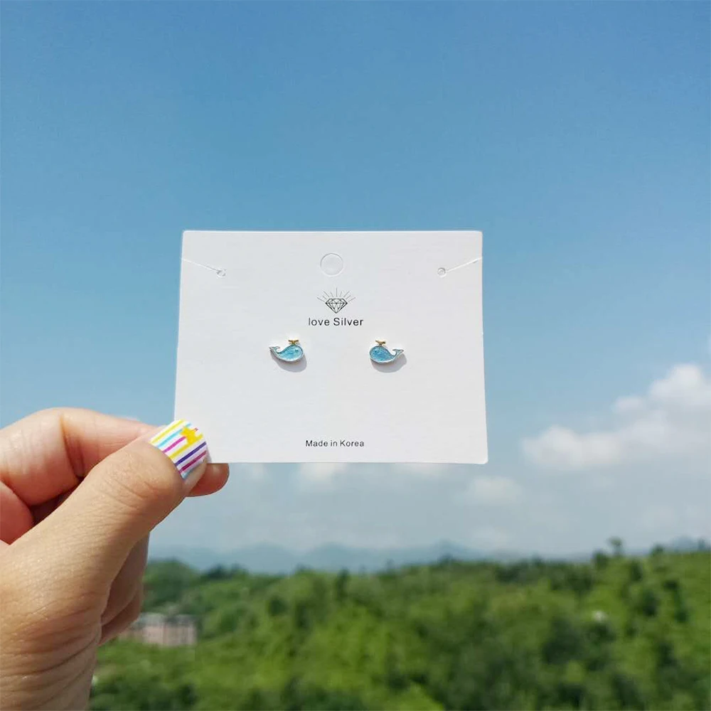 Todorova милые Мультяшные синие серьги в виде Кита для женщин ювелирные изделия