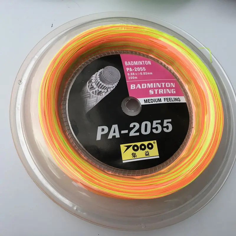 1 рулон 200 м Topo PA-2055 новые розовые и белые Струны для ракетки для бадминтона 0,7 мм Струны для бадминтона максимальное напряжение 28 фунтов