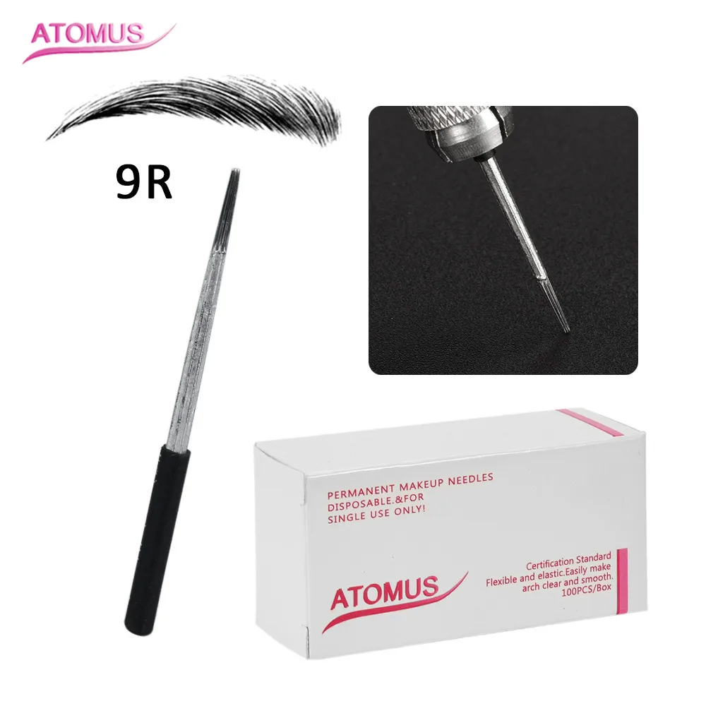 

100pcs 7R 9R 11R Micro Blading Microshading Permanent Makeup Needles Laminas Tebori Microblading Sobrancelhas Agujas De Micro