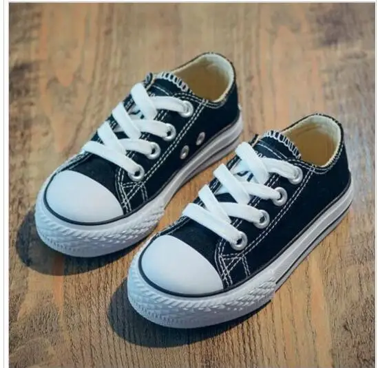 2019 Children Canvas Shoes Girls Boys Sneakers Soft Sole Trainer Casual Flat Lace-Up Kids Baby Plimsolls (Toddler/Big Kid) | Детская