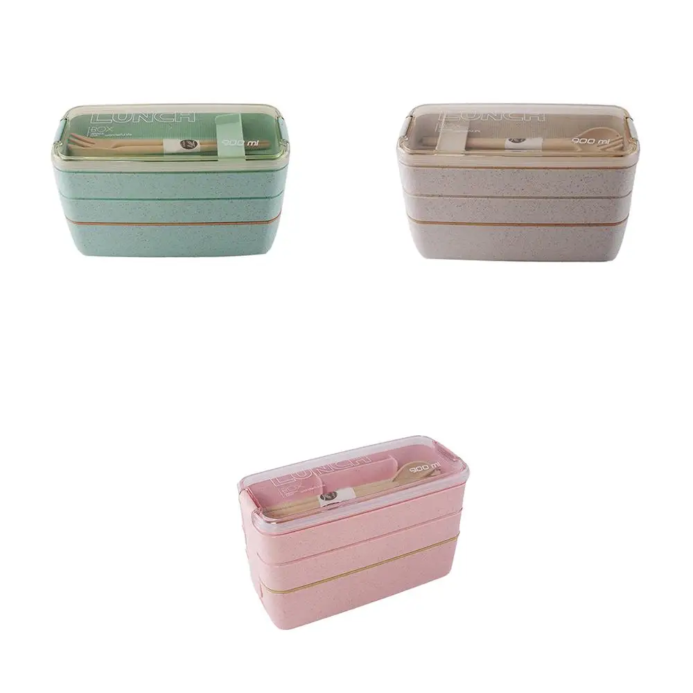 Микроволновая печь контейнер для хранения посуда 3 слоя пшеничной соломы коробки