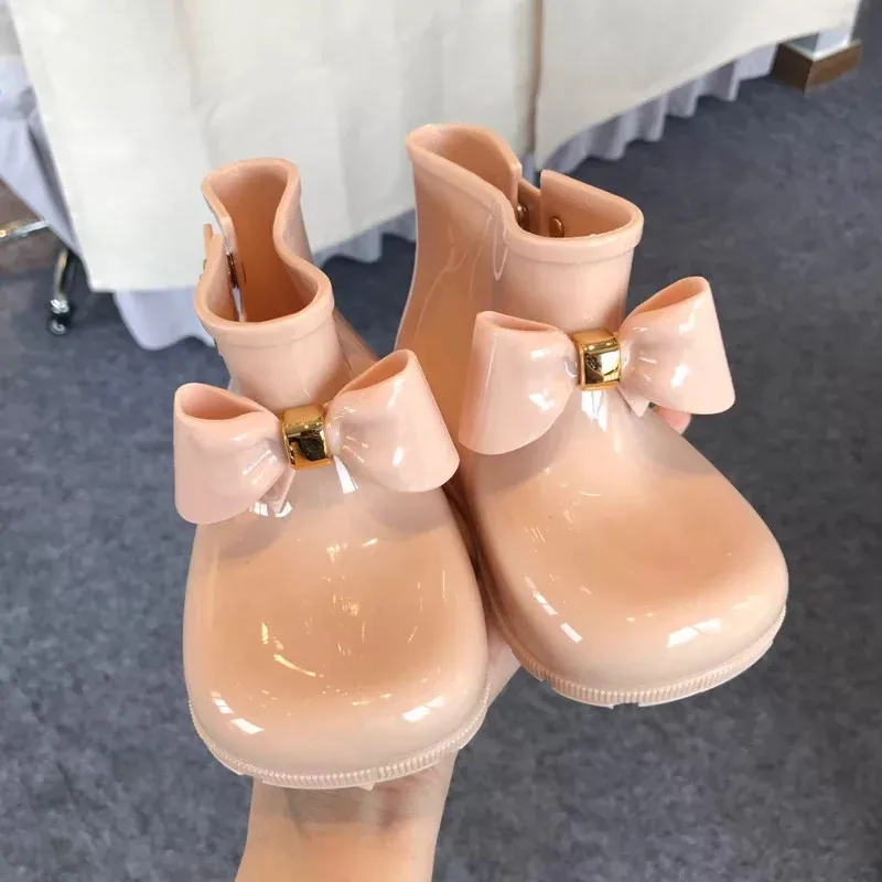 Melissa Mini детские сапоги с бантиком для девочек прозрачные обувь принцессы