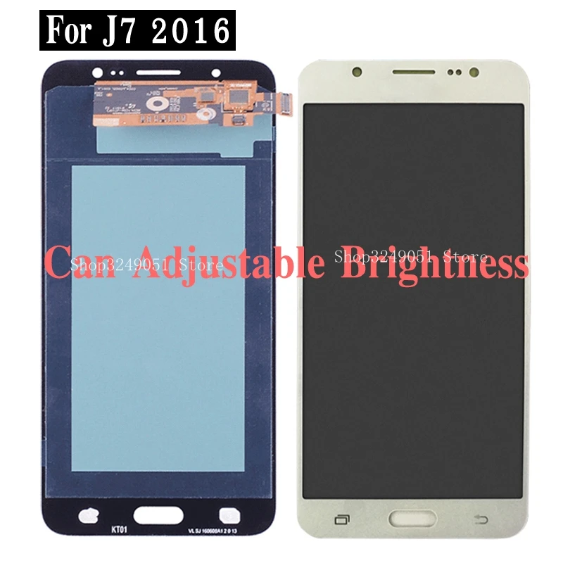 Brightness Adjustable LCDs For Samsung Galaxy J7 2016 J710 J710F J710M LCD Display Touch Digitizer Screen Assembly | Мобильные