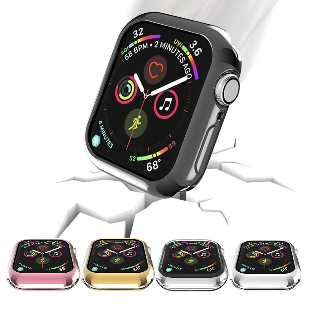 Мягкий чехол из ТПУ для Apple Watch 40 мм 44 38/42 тонкий гибкий защитный бампер iWatch Series