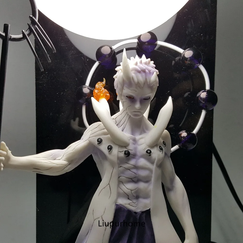 Наруто Учиха Obito Rikudousennin Шаринган светодиодный светильник Настольная лампа Наруто Shippuden Obito ночные огни лампады